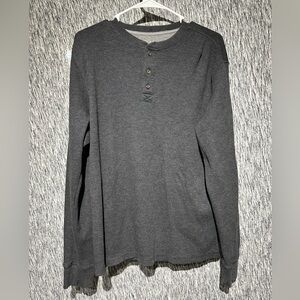 Charcoal Long Sleeve Henley Shirt